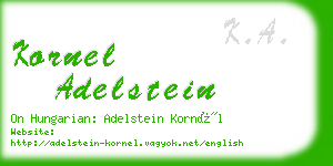 kornel adelstein business card